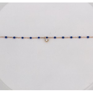 Bracelet Mini Gigi Clozeau - Diamant - Or rose résine bleu de Prusse