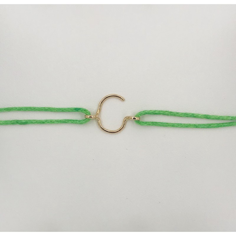 Léo Collection bracelet cordon pendentif or jaune 