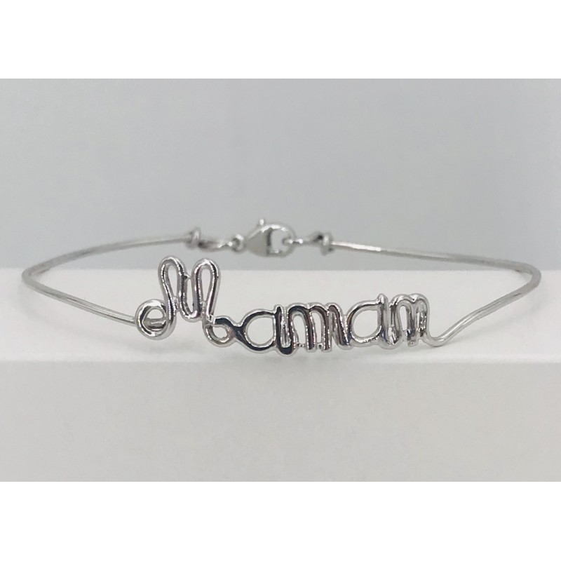 Léo Collection bracelet adulte or blanc prénom 3 lettres