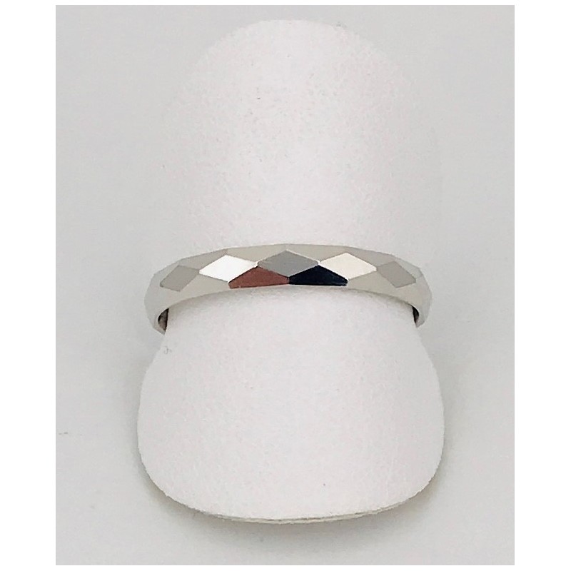 Alliance or blanc facette losange de 3 mm