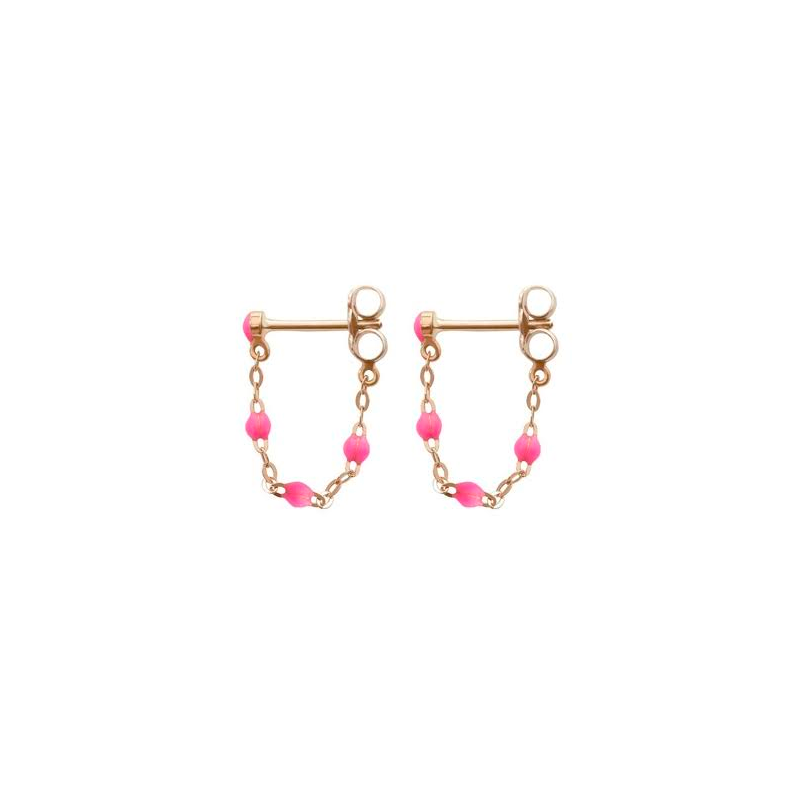 Boucles d'oreilles Gigi Clozeau Classique résine rose or rose