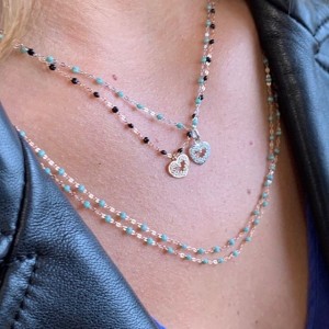 Collier Gigi Clozeau Blanc Gigi Clozeau Chapelet Blanc Croix