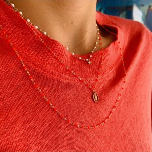 Collier Gigi Clozeau - 50 cm nouvelle résine corail