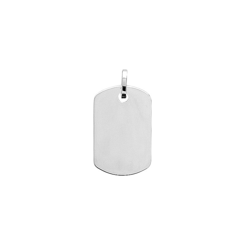 Pendentif tonneau or blanc 18 ct