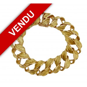 Bracelet maille gourmette or jaune - Bijou Vintage