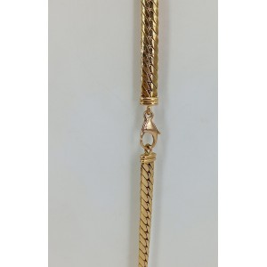 Collier Maille anglaise droite or jaune 41 cm - Bijou Vintage