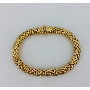 Bracelet maille colonne 18 cm or jaune - Bijou Vintage