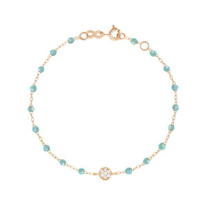 Bracelet Gigi puce diamants - Or rose résine Aqua