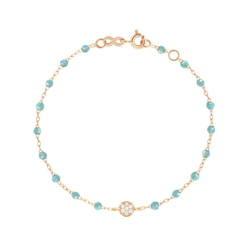 Bracelet Gigi puce diamants - Or rose résine Aqua