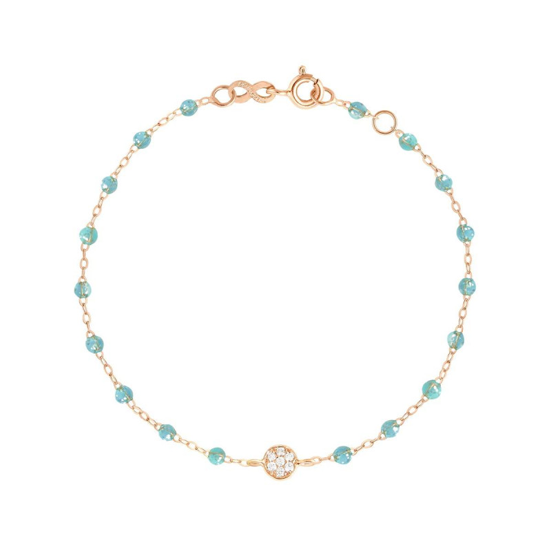 Bracelet Gigi puce diamants - Or rose résine Aqua