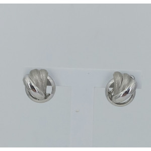 Boucles d'oreilles clip tige or blanc - Bijou Vintage