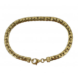 Bracelet maille haricot or jaune - Bijou Vintage
