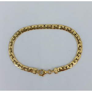 Bracelet maille haricot or jaune - Bijou Vintage