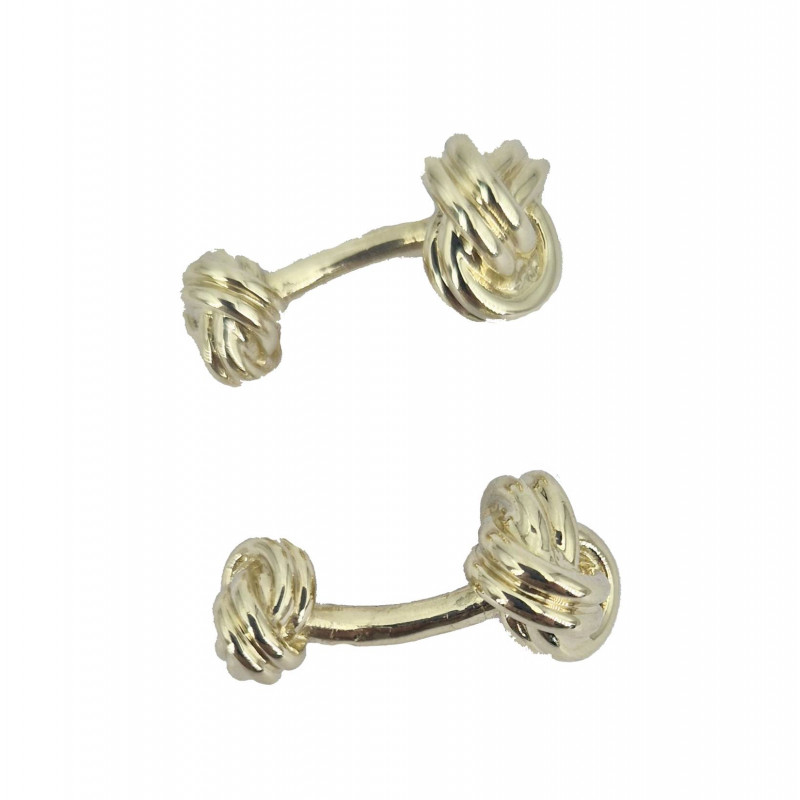 Boutons manchettes nœuds or jaune - Bijou Vintage