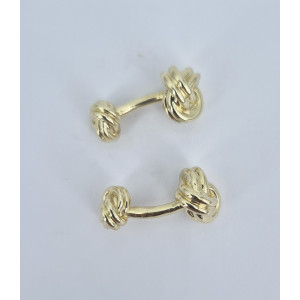 Boutons manchettes nœuds or jaune - Bijou Vintage