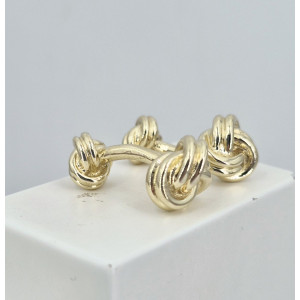 Boutons manchettes nœuds or jaune - Bijou Vintage