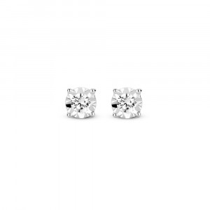Boucles d'oreilles diamants 2.22 carats or blanc - Bijou Vintage