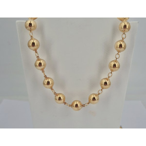 Collier maille marseillaise creuse  or jaune - Bijou Vintage