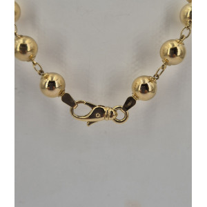 Collier maille marseillaise creuse  or jaune - Bijou Vintage