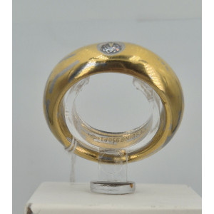 Bague jonc diamant 0.15 carat  or jaune - Bijou Vintage