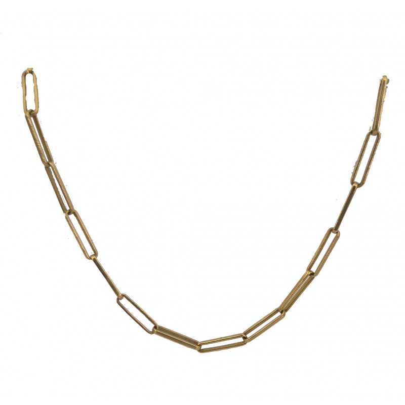 Collier maille força longue  or jaune 68 cm - Bijou Vintage