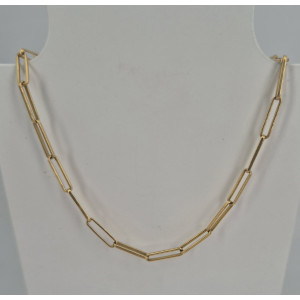 Collier maille força longue  or jaune 68 cm - Bijou Vintage