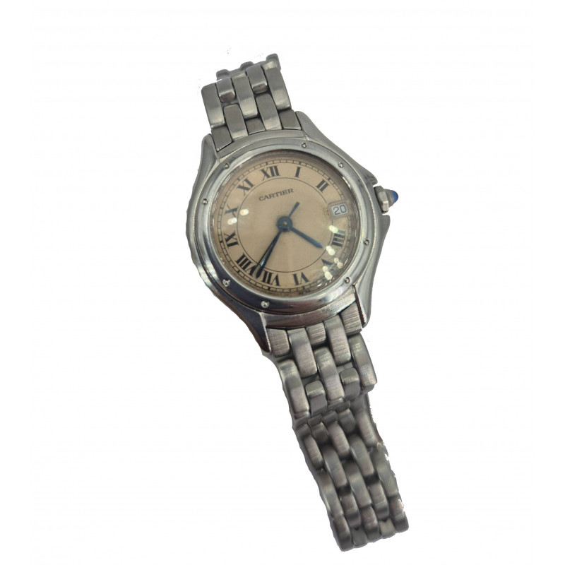 Montre Cartier Cougar acier dame - Bijou Vintage