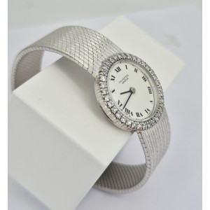 Montre Universal Genève or blanc et diamants dame - Bijou Vintage