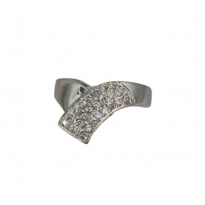 Bague  ruban brillants 0.30 carat or blanc - Bijou Vintage