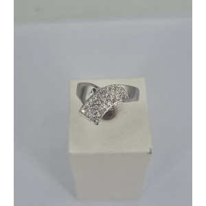 Bague  ruban brillants 0.30 carat or blanc - Bijou Vintage