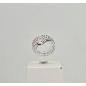 Bague  ruban brillants 0.30 carat or blanc - Bijou Vintage