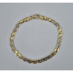 Bracelet maille fantaisie or jaune   - Bijou Vintage