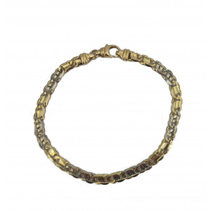 Bracelet maille fantaisie or jaune   - Bijou Vintage