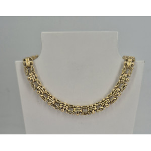 Collier maille fantaisie or jaune 46 cm - Bijou Vintage