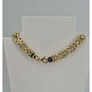 Collier maille fantaisie or jaune 46 cm - Bijou Vintage