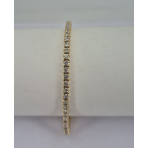 Bracelet rivière diamants 3.84 carats  or jaune - Bijou Vintage