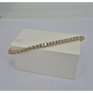 Bracelet rivière diamants 3.84 carats  or jaune - Bijou Vintage