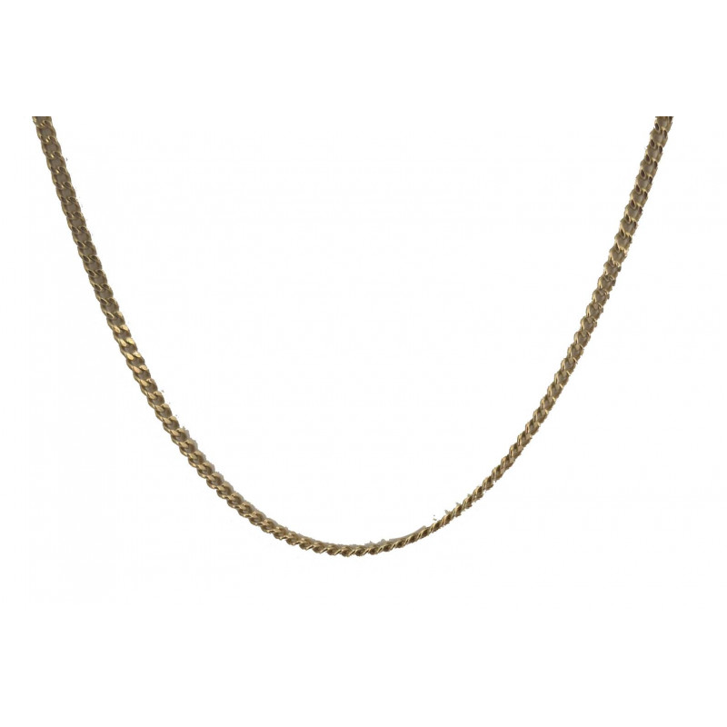 Collier maille gourmette   or jaune 54 cm - Bijou Vintage