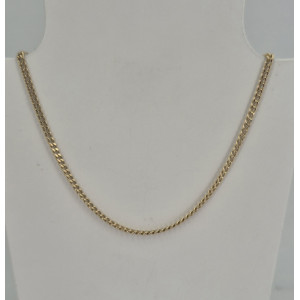 Collier maille gourmette   or jaune 54 cm - Bijou Vintage