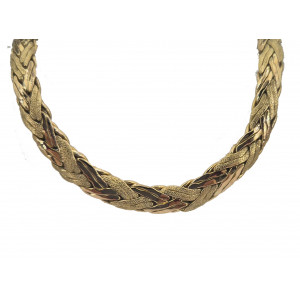 Collier maille épis en chute or jaune 45 cm - Bijou Vintage