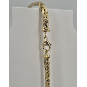 Collier maille épis en chute or jaune 45 cm - Bijou Vintage