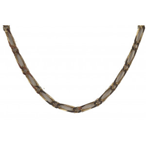 Collier maille alternée  52 cm or jaune - Bijou Vintage