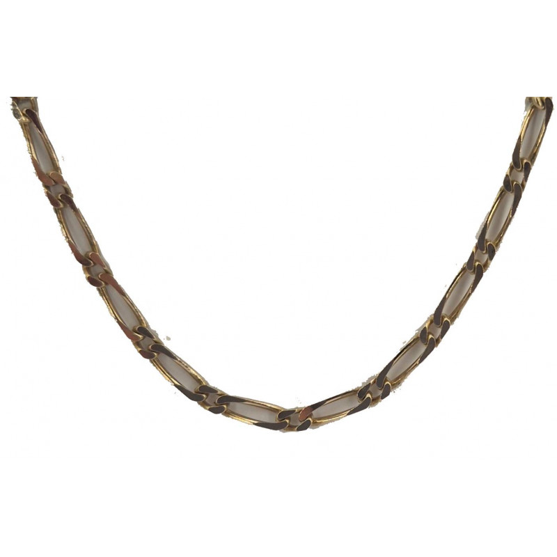 Collier maille alternée  52 cm or jaune - Bijou Vintage