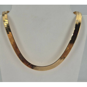 Collier maille plate  or jaune - Bijou Vintage