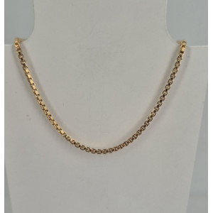 Collier maille jaseron carré   or jaune - Bijou Vintage