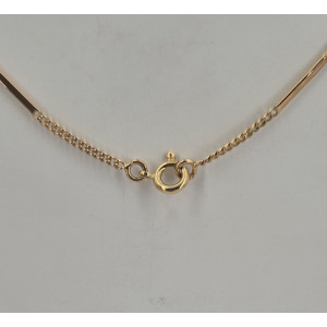Collier maille gourmette et barrette  or jaune - Bijou Vintage