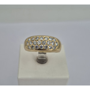 Bague pavage diamants 1.10 carat -  or jaune - Bijou Vintage