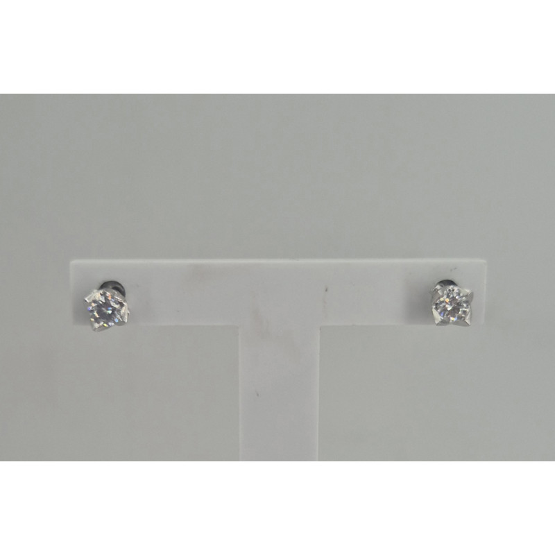 Boucles d'oreilles  diamants 0.54 carats  or blanc - Bijou Vintage