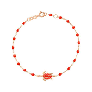 Bracelet Tortue Gigi Clozeau - Or rose ou or jaune résine corail
