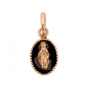 Pendentif Gigi Clozeau Madone or rose résine noire